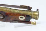 Irish Flintlock COACH Pistol SNAP BAYONET MONK ENGRAVED Brass Antique 1700s Brass Blunderbuss Flintlock Pistol - 5 of 18