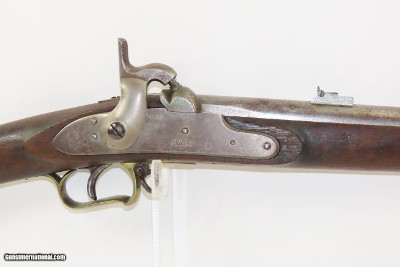Rare CIVIL WAR Antique P.S. JUSTICE .69 Rifle-Musket c1861 Philadelphia PABrass Mounted with Patchbox Stock, Recurve Trigger Guard - Image 4 of 18