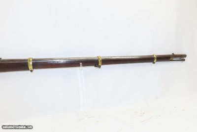 Rare CIVIL WAR Antique P.S. JUSTICE .69 Rifle-Musket c1861 Philadelphia PABrass Mounted with Patchbox Stock, Recurve Trigger Guard - Image 5 of 18