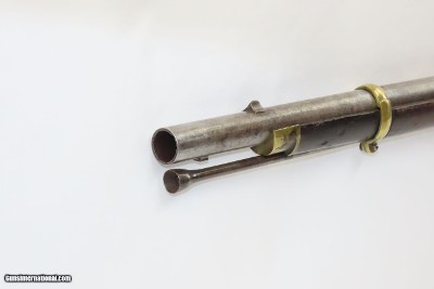 Rare CIVIL WAR Antique P.S. JUSTICE .69 Rifle-Musket c1861 Philadelphia PABrass Mounted with Patchbox Stock, Recurve Trigger Guard - Image 17 of 18