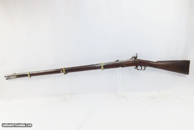 Rare CIVIL WAR Antique P.S. JUSTICE .69 Rifle-Musket c1861 Philadelphia PABrass Mounted with Patchbox Stock, Recurve Trigger Guard - Image 13 of 18