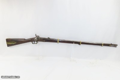 Rare CIVIL WAR Antique P.S. JUSTICE .69 Rifle-Musket c1861 Philadelphia PABrass Mounted with Patchbox Stock, Recurve Trigger Guard - Image 2 of 18