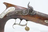 Pistol by HENRY VAN WART .52 Washington Irving Tarrytown NY DUELING Antique Saw-Handle, German Silver, Engraved, England - 4 of 19