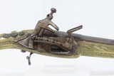 c1800 BALKANS All-Metal FLINTLOCK FIGHTING PISTOL .61 Greece Bosnia Albania Ornate, Engraved Brass & Iron Miquelet Sidearm! - 4 of 18