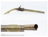 c1800 BALKANS All-Metal FLINTLOCK FIGHTING PISTOL .61 Greece Bosnia Albania Ornate, Engraved Brass & Iron Miquelet Sidearm! - 1 of 18