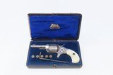 CASED & ENGRAVED Antique COLT New Line Revolver .30 ETCHED PANEL Revolver
Mother of Pearl & Nickel Revolver - 3 of 20