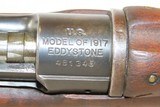 WORLD WAR I Era U.S. EDDYSTONE Model 1917 Bolt Action C&R MILITARY Rifle
FLAMING BOMB Marked w/BAYONET, SCABBARD, & SLING - 8 of 19