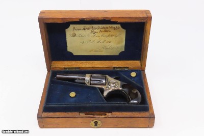 1876 VICTORIAN LONDON .22 Short 7-Shot Revolver COLT New Line CASED Antique Fine Blued & Nickel Rosewood in Oaken & Brass Case - Image 3 of 21