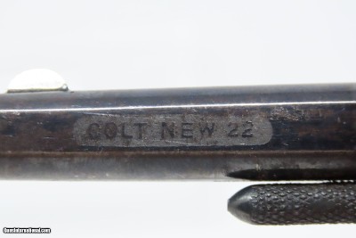 1876 VICTORIAN LONDON .22 Short 7-Shot Revolver COLT New Line CASED Antique Fine Blued & Nickel Rosewood in Oaken & Brass Case - Image 10 of 21