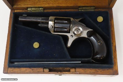 1876 VICTORIAN LONDON .22 Short 7-Shot Revolver COLT New Line CASED Antique Fine Blued & Nickel Rosewood in Oaken & Brass Case - Image 4 of 21