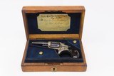 1876 VICTORIAN LONDON .22 Short 7-Shot Revolver COLT New Line CASED Antique Fine Blued & Nickel Rosewood in Oaken & Brass Case - 3 of 21