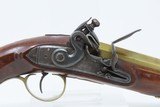 c1790 mfr English BRASS BARREL .58 FLINTLOCK Pistol JOHN BASS TWIGG Antique “LONDON” Late 18th Century FLINTLOCK - 4 of 17