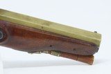 c1790 mfr English BRASS BARREL .58 FLINTLOCK Pistol JOHN BASS TWIGG Antique “LONDON” Late 18th Century FLINTLOCK - 5 of 17