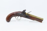 c1790 mfr English BRASS BARREL .58 FLINTLOCK Pistol JOHN BASS TWIGG Antique “LONDON” Late 18th Century FLINTLOCK - 2 of 17