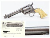1898 SAN FRANCISCO, CA LETTER Antique COLT FRONTIER SIX-SHOOTER .44-40 SAA Colt’s .44 Caliber Single Action Army with Ivory Grips! - 1 of 21