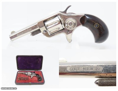 CASED 7-Shot COLT NEW LINE .22 Short F.T. BAKER Fleet Street London Antique Small Pocket Revolver for the British Market