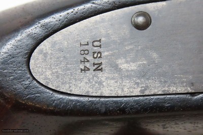 SCARCE U.S. NAVY Model 1842 BOXLOCK Pistol by AMES .54 USN 1844 Antique 1 of only 2,000, Dated Pre-MEXICAN-AMERICAN WAR - Image 7 of 20