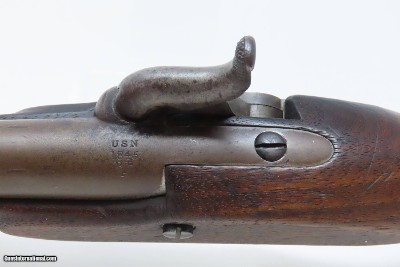 SCARCE U.S. NAVY Model 1842 BOXLOCK Pistol by AMES .54 USN 1844 Antique 1 of only 2,000, Dated Pre-MEXICAN-AMERICAN WAR - Image 10 of 20