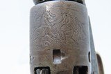 c1856 mfr GUSTAVE YOUNG Engraved COLT Model 1849 .31 Revolver Cased Antique BRASS MOLD, ELEY CAP TIN, & SILVER EAGLE FLASK - 16 of 24
