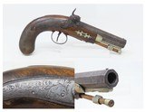 Engraved H. MEREDITH Officers/Travelers PERCUSSION Self Defense BELT Pistol English Percussion Pistol Made Circa the EARLY 1830s - 1 of 17