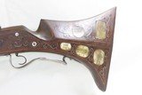 ORNATE MATCHLOCK ARQUEBUSE Inlaid Horn Mother of Pearl .79 Engraved Antique With Depictions of Castles, Mounted Knights & Arquebusiers - 13 of 14
