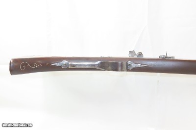 ORNATE MATCHLOCK ARQUEBUSE Inlaid Horn Mother of Pearl .79 Engraved Antique With Depictions of Castles, Mounted Knights & Arquebusiers - Image 10 of 14