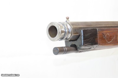 ORNATE MATCHLOCK ARQUEBUSE Inlaid Horn Mother of Pearl .79 Engraved Antique With Depictions of Castles, Mounted Knights & Arquebusiers - Image 14 of 14