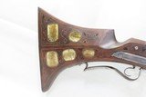 ORNATE MATCHLOCK ARQUEBUSE Inlaid Horn Mother of Pearl .79 Engraved Antique With Depictions of Castles, Mounted Knights & Arquebusiers - 2 of 14