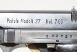 WORLD WAR II Third Reich GERMAN OCCUPIED Czech CZ Model 27 Pistol C&R
Blue Finished, German Occupied Czechoslovakia - 6 of 19