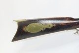 OHIO VALLEY Antique LEVI BIDDLE Half-Stock Percussion American LONG RIFLEWith TWO POWDER HORNS and an N. ASHMORE LOCK - 3 of 21