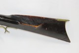 OHIO VALLEY Antique LEVI BIDDLE Half-Stock Percussion American LONG RIFLEWith TWO POWDER HORNS and an N. ASHMORE LOCK - 17 of 21