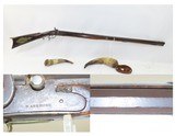 OHIO VALLEY Antique LEVI BIDDLE Half-Stock Percussion American LONG RIFLEWith TWO POWDER HORNS and an N. ASHMORE LOCK - 1 of 21