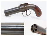 GOLD RUSH Era ALLEN & THURBER Antique WORCHESTER Period PEPPERBOX RevolverENGRAVED First DA Revolving Percussion Pistol - 1 of 18