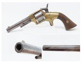 1862 Scarce E. A. PRESCOTT Long Frame POCKET Revolver CIVIL WAR Antique SERIAL NUMBER “87” with CIRCULAR SIDE PLATE - 1 of 16