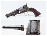 c1862 mfr MANHATTAN NAVY 4” 5-Shot .36 Revolver NEWARK NJ CIVIL WAR Antique With Multi-Panel ENGRAVED CYLINDER SCENE