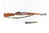 1942 SPRINGFIELD M1 GARAND .30-06 Infantry Rifle WORLD WAR II George Patton With BAYONET, SHEATH, and SLING C&R - 2 of 19