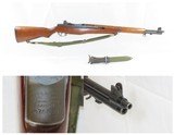 1942 SPRINGFIELD M1 GARAND .30-06 Infantry Rifle WORLD WAR II George Patton With BAYONET, SHEATH, and SLING C&R - 1 of 19
