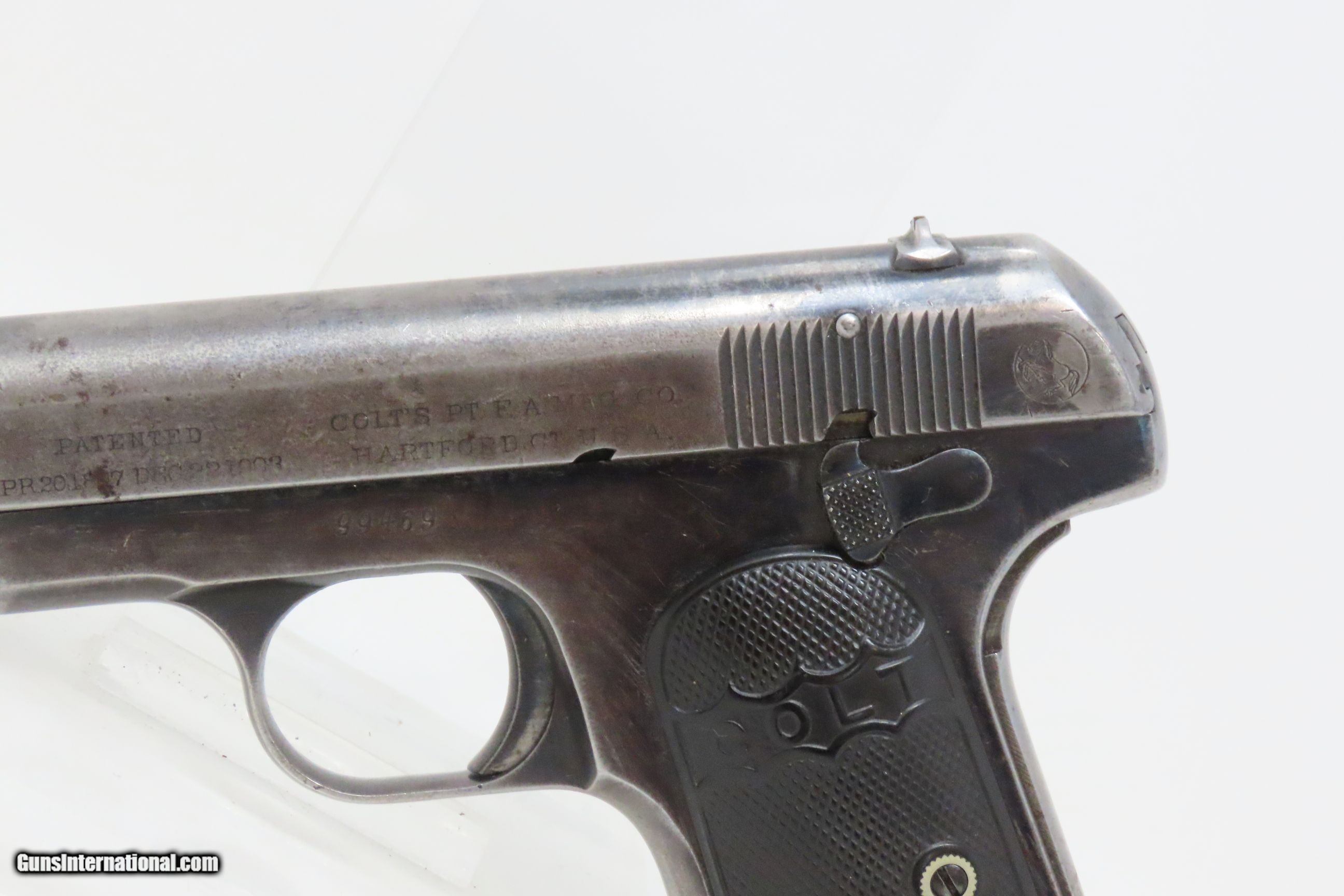 1910 COLT 1903 POCKET HAMMERLESS PISTOL .32 ACP John Moses Browning JMB ...