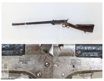 RARE Antique AMERICAN Civil War SHARPS & HANKINS M1862 NAVY Carbine w/COVER One of 6,686 Navy Purchased WITH ORIGINAL COVER