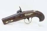 .45 Caliber DERINGER TYPE POCKET PISTOL Engraved Birmingham England Antique CALIFORNIA GOLD RUSH & RIVERBOAT GAMBLER Pistol - 13 of 16