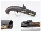 .45 Caliber DERINGER TYPE POCKET PISTOL Engraved Birmingham England Antique CALIFORNIA GOLD RUSH & RIVERBOAT GAMBLER Pistol - 1 of 16