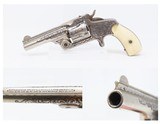 ENGRAVED NICKEL & IVORY SMITH & WESSON .38 Single Action Revolver
Antique Low 4-Digit Serial Number S&W Made Circa 1877
