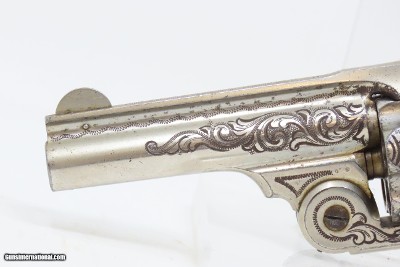 ENGRAVED NICKEL & IVORY SMITH & WESSON .38 Single Action RevolverAntique Low 4-Digit Serial Number S&W Made Circa 1877 - Image 5 of 18