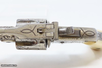 ENGRAVED NICKEL & IVORY SMITH & WESSON .38 Single Action RevolverAntique Low 4-Digit Serial Number S&W Made Circa 1877 - Image 7 of 18