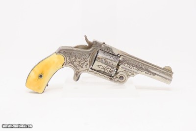ENGRAVED NICKEL & IVORY SMITH & WESSON .38 Single Action RevolverAntique Low 4-Digit Serial Number S&W Made Circa 1877 - Image 15 of 18