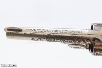 ENGRAVED NICKEL & IVORY SMITH & WESSON .38 Single Action RevolverAntique Low 4-Digit Serial Number S&W Made Circa 1877 - Image 9 of 18