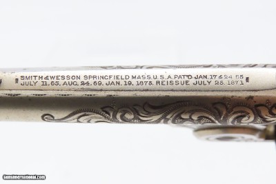 ENGRAVED NICKEL & IVORY SMITH & WESSON .38 Single Action RevolverAntique Low 4-Digit Serial Number S&W Made Circa 1877 - Image 8 of 18