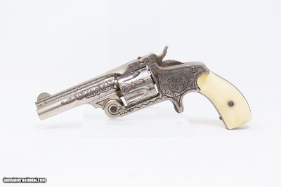 ENGRAVED NICKEL & IVORY SMITH & WESSON .38 Single Action RevolverAntique Low 4-Digit Serial Number S&W Made Circa 1877 - Image 2 of 18