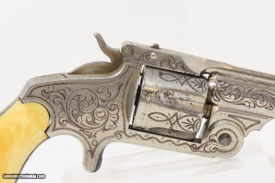 ENGRAVED NICKEL & IVORY SMITH & WESSON .38 Single Action RevolverAntique Low 4-Digit Serial Number S&W Made Circa 1877 - Image 17 of 18