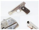 1939 COLT Model 1908 HAMMERLESS PISTOL .380 ACP 9x17mm Al Capone Nickel C&R WORLD WAR II Era Self Defense Pistol - 1 of 19
